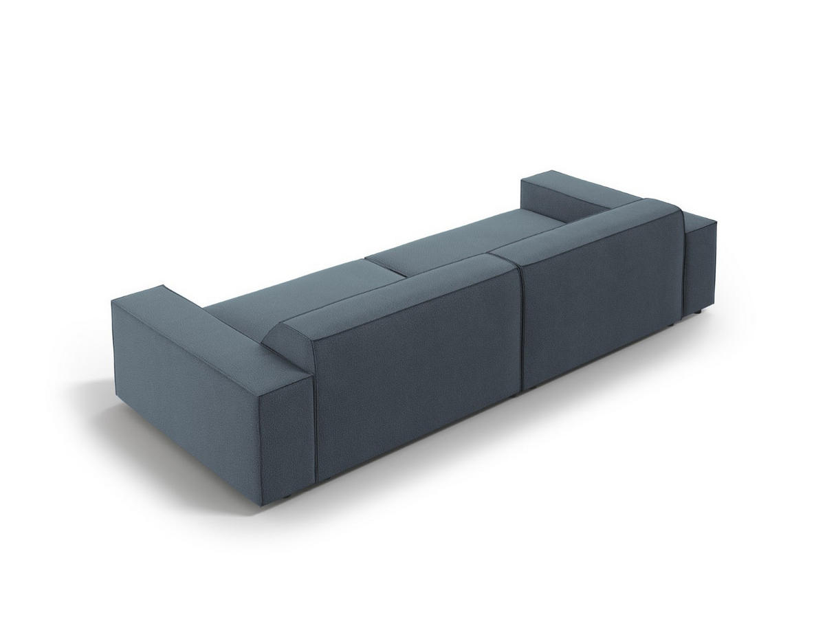 SOFA Jodie aus strukturiertem Stoff blau 3 Sitzplätze - Blau, Textil (102/70/204cm) - Micadoni