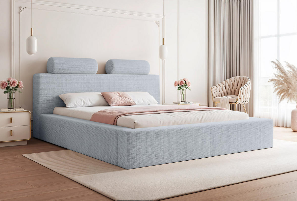 POLSTERBETT PELLIZZANO 160x200 cm, Grau - Grau, Textil (200/160cm) - Fedve