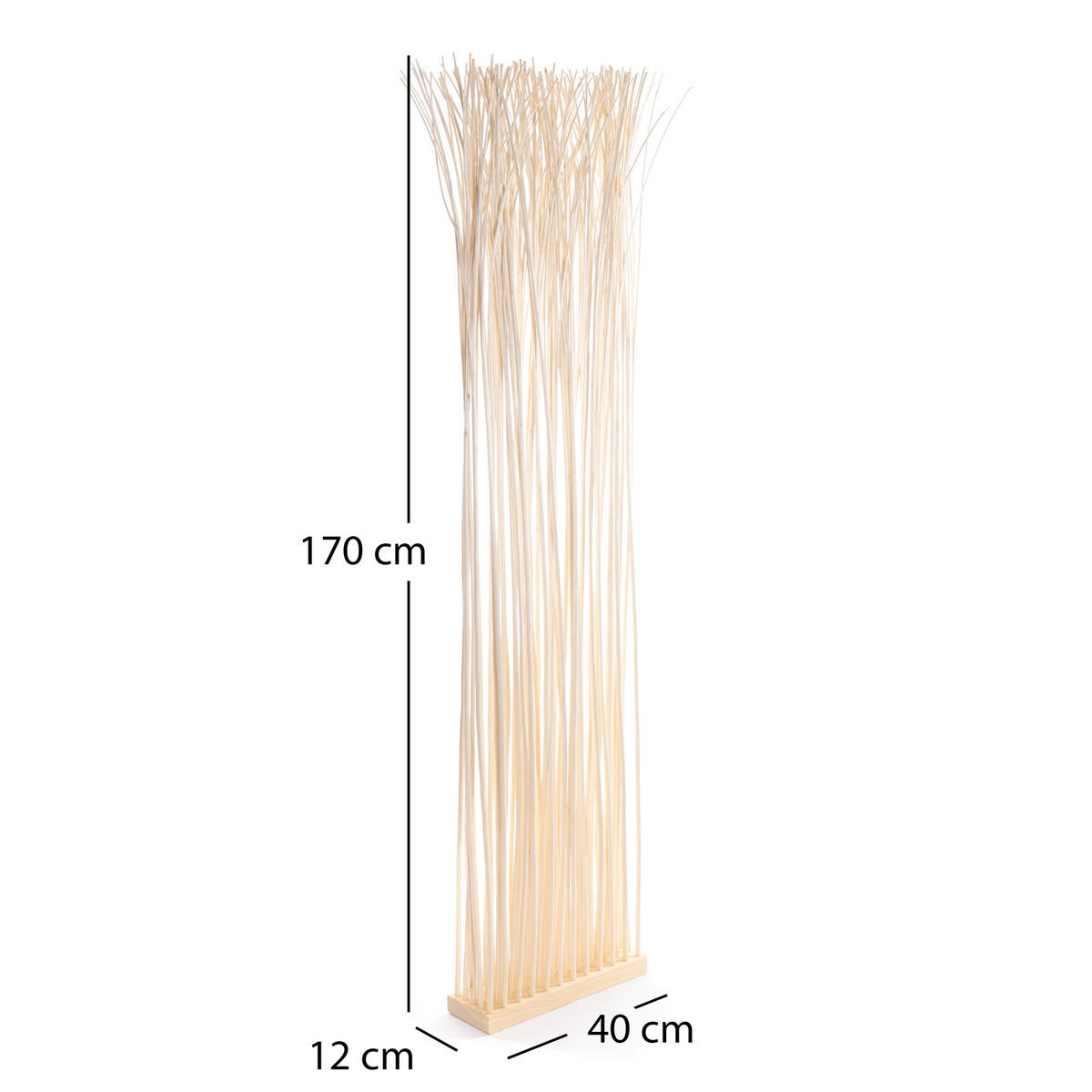 RAUMTEILER Slim 170x40 cm, Weidenholz-Zweige geblichen - Beige, Naturmaterialien (40/170/12cm) - DESIGN DELIGHTS