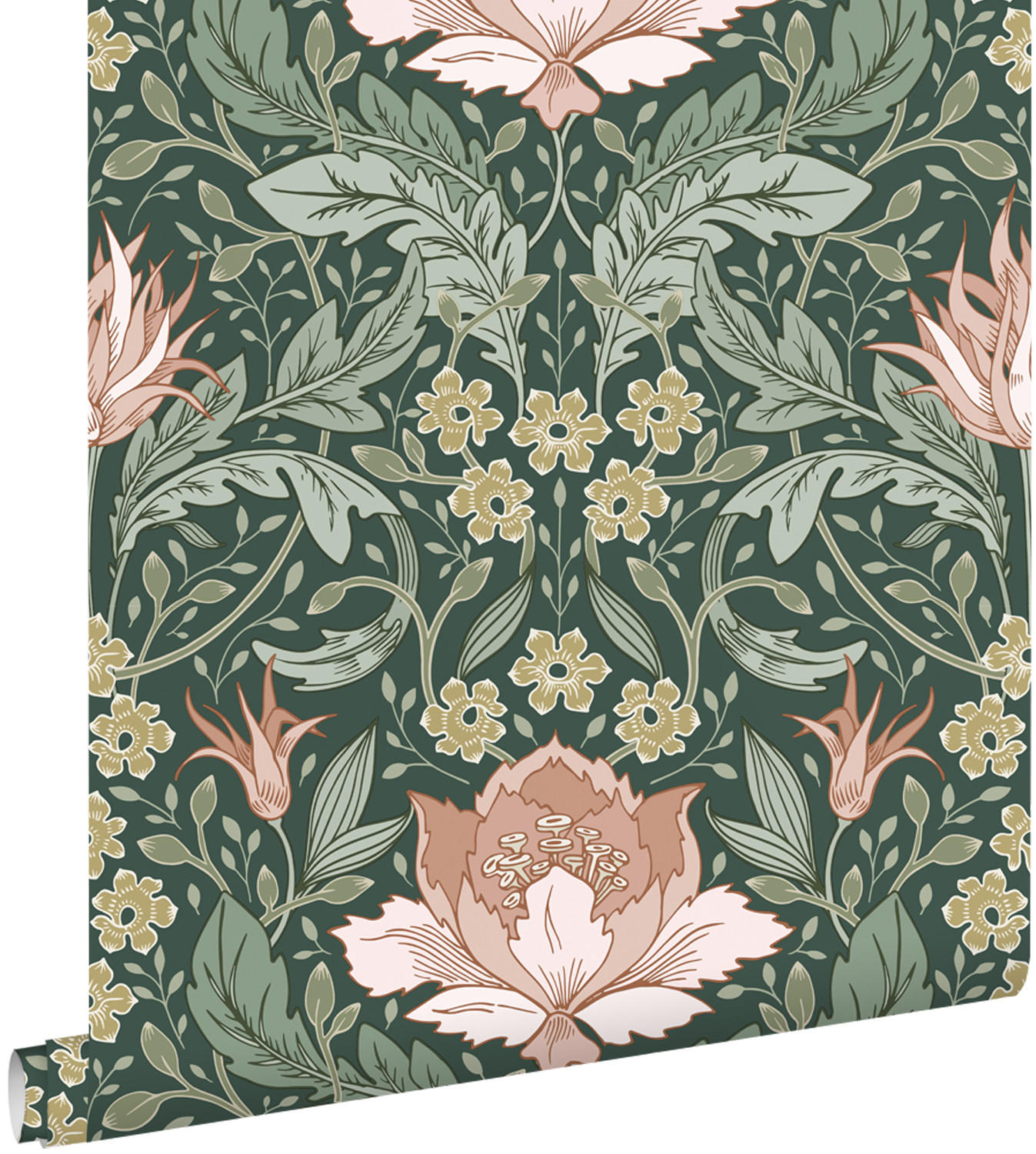 TAPETE Blumenmuster im Jugendstil 50 x 900 cm - Grün, Papier (50/900cm) - ESTAhome