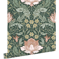 TAPETE Blumenmuster im Jugendstil 50 x 900 cm - Grün, Papier (50/900cm) - ESTAhome