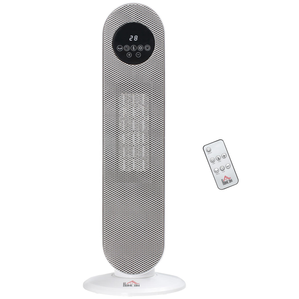HEIZLÜFTER DE-17023 Oszillierend 1300/2000 W mit Fernbedienung - Weiß, Kunststoff (21/63.5/21cm) - ComfortXL
