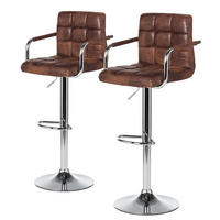 BARSTUHL - Metall / Kunstleder - Chromfarben/Braun, Leder/Kunststoff (53/96/49cm) - home24