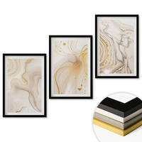 WANDBILDER 3er-Set - 40x60 cm Schwarzer Rahmen - Subtile abstrakte Muster - Schwarz, Kunststoff (40/60cm) - ArtPrintCave
