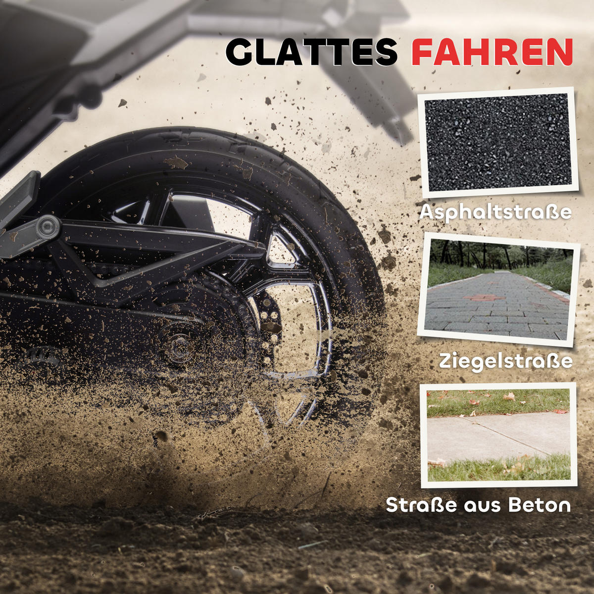 KINDER-ELEKTROMOTORRAD 12V Kindermotorrad mit MP3, USB, LED-Scheinwerfer in Gelb - Gelb, Metall (107/46/75cm) - AIYAPLAY