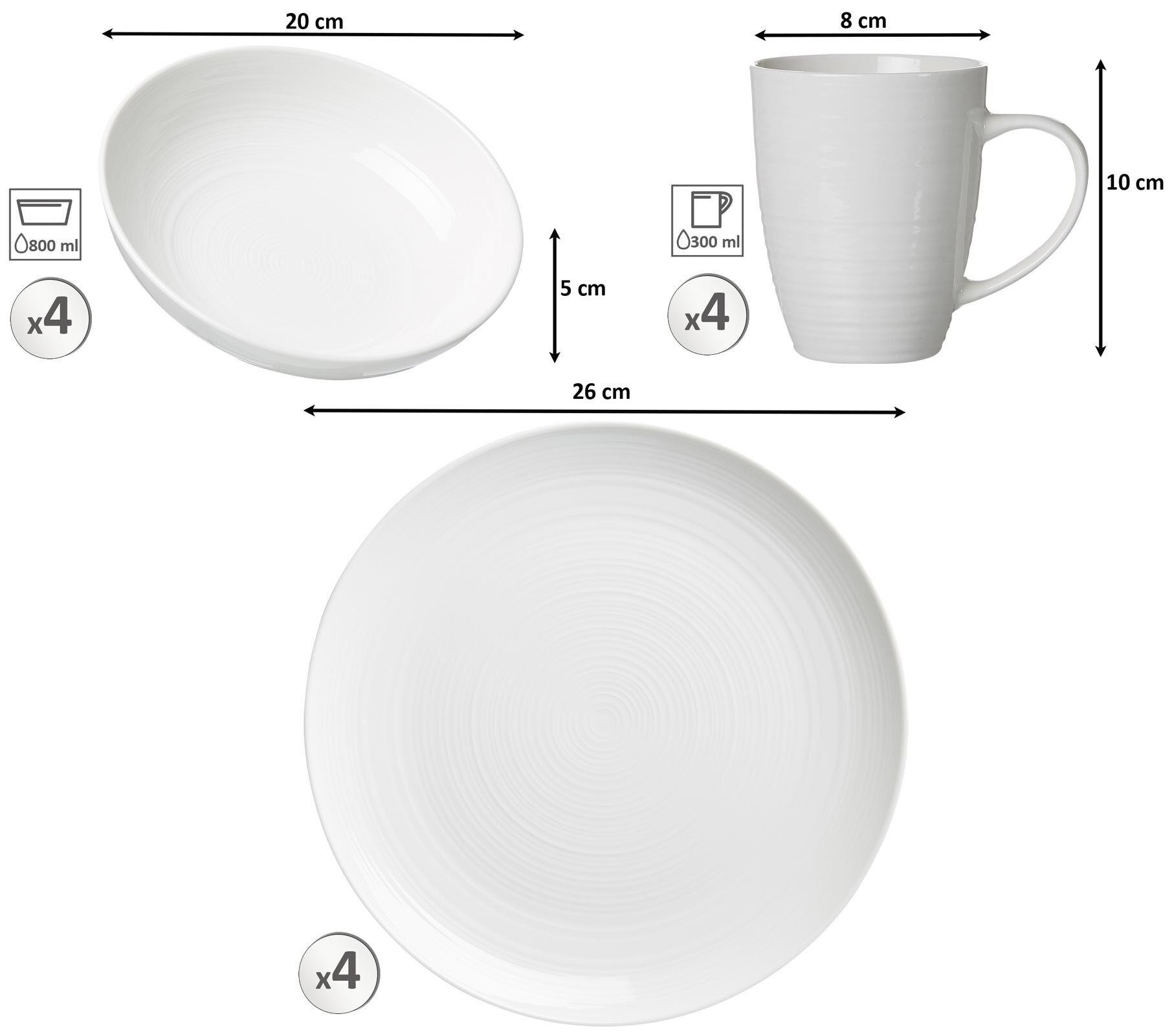 KOMBI-SET Suomi Beige 12er Set - Beige, Keramik (1/1/1cm) - Ritzenhoff Breker