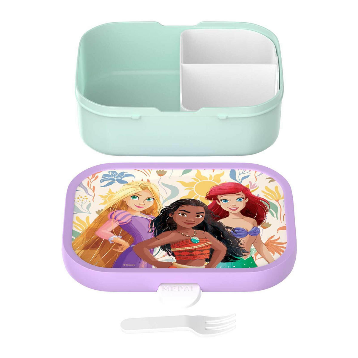 BROTDOSE MIT GABEL Campus (2026) Princess Power 750 ml - Violett/Mintgrün, Kunststoff (13.2/6.1/17.8cm) - Mepal