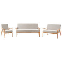 SOFA-SET 6-Sitzer Stoff Hellbraun/Grau Esrum - Hellbraun/Dunkelgrau, Textil (151/79/72cm) - Beliani