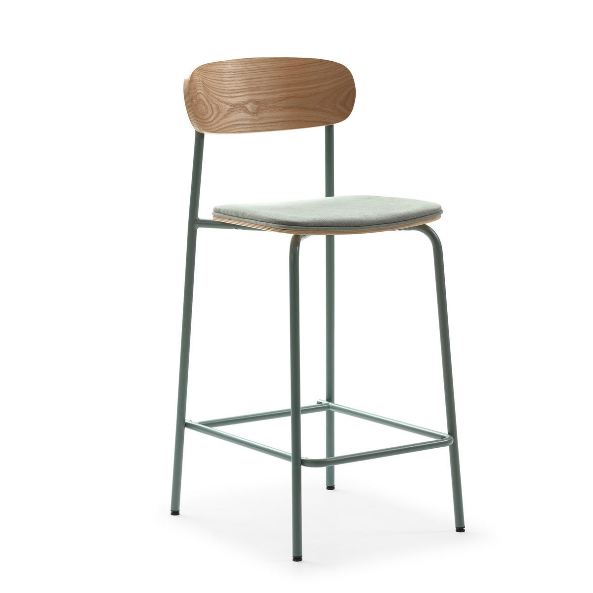 BARHOCKER (Set aus 2) aus Stoff mit schwarzen Metallbeinen - adriana 42/48/66 cm - Grün, Textil (48/66/42cm) - Drawer