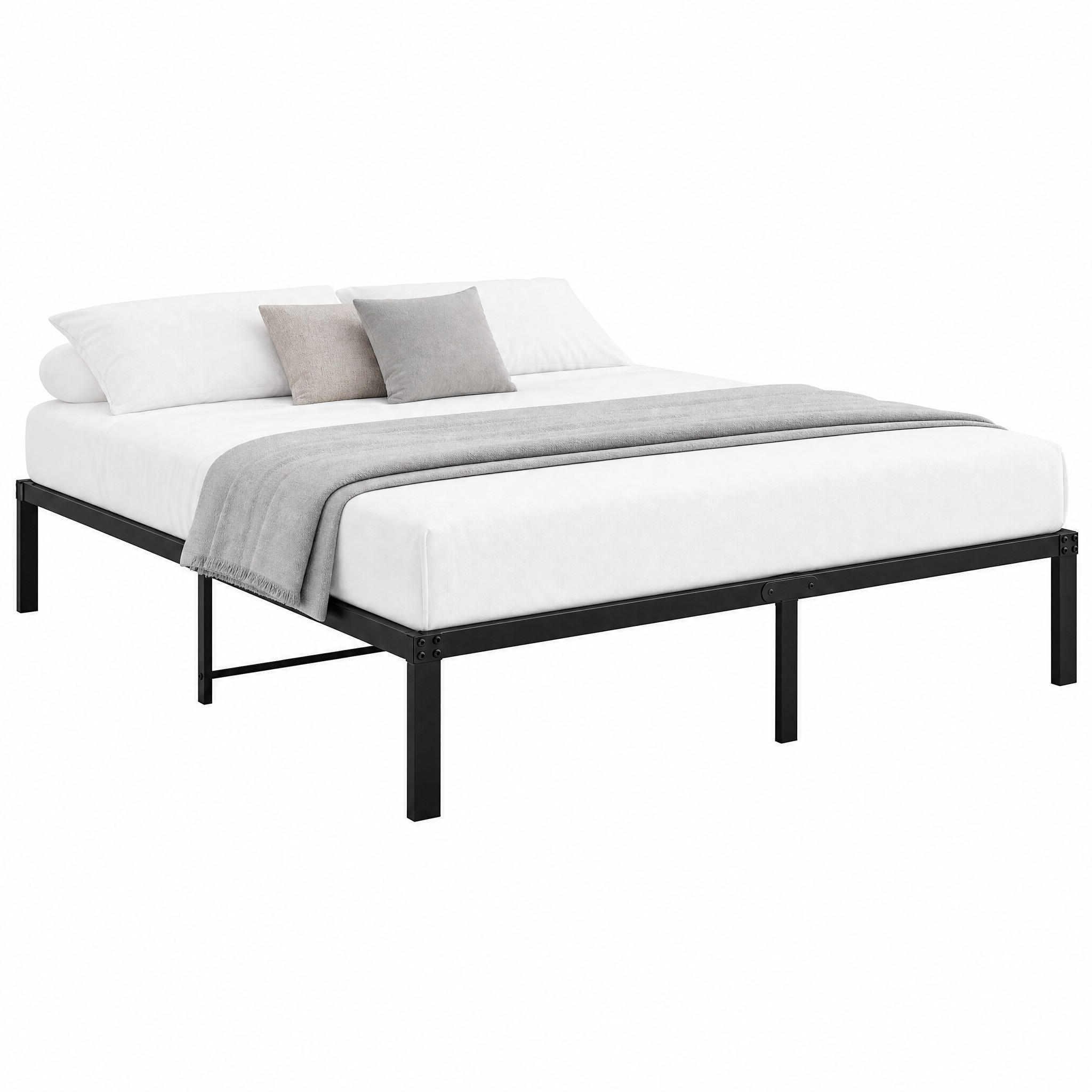 BETT Metall 120x200 cm Schwarz mit Stauraum - Schwarz, Metall (120/200cm) - Meubliv
