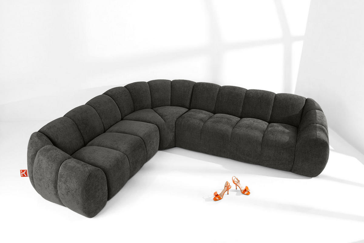 ECKSOFA LINKS FLAVA, Graphitfarben - Graphitfarben, Holz/Holzwerkstoff (310/270cm) - KONSIMO®