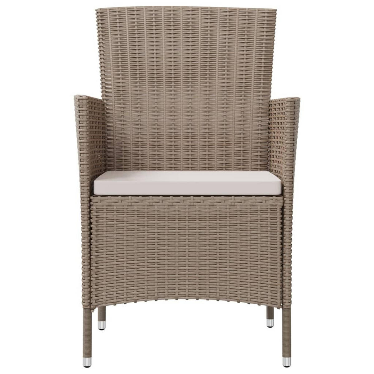 GARTENSTÜHLE mit Kissen 4 Stk. Poly Rattan Beige - Beige/Creme, Metall (61/88/60cm) - furnicato