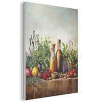 AKUSTIKBILD Stilleben - Kräuter - Gewürze - Früchte - Farbenfroh Kunstdruck Schlafzimmer 50x70 cm - Grün, Kunststoff (50/70/0.9cm) - MuchoWow