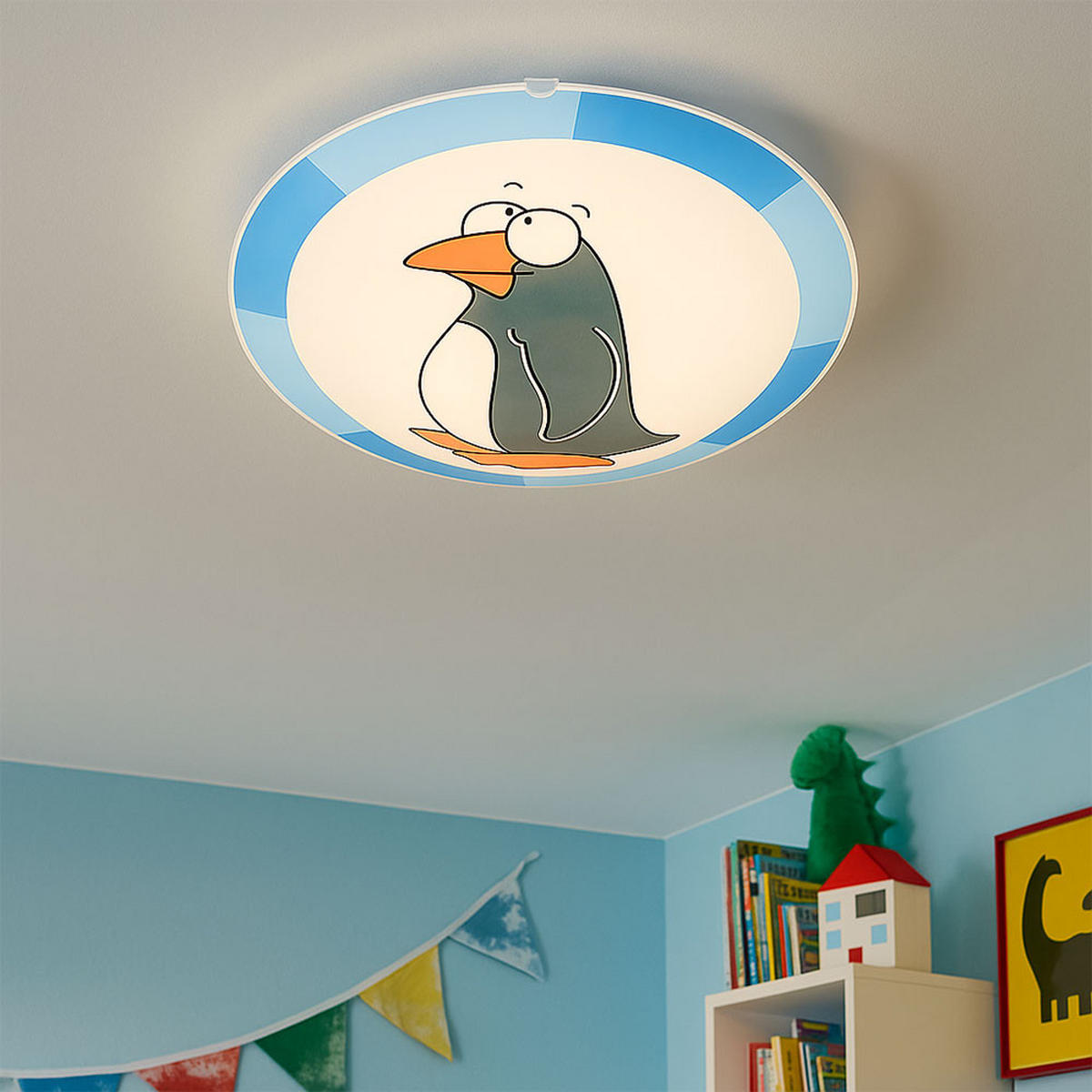 LED WANDLEUCHTE Stahl Glas Blau Weiß - Blau, Glas (25/25/8cm)