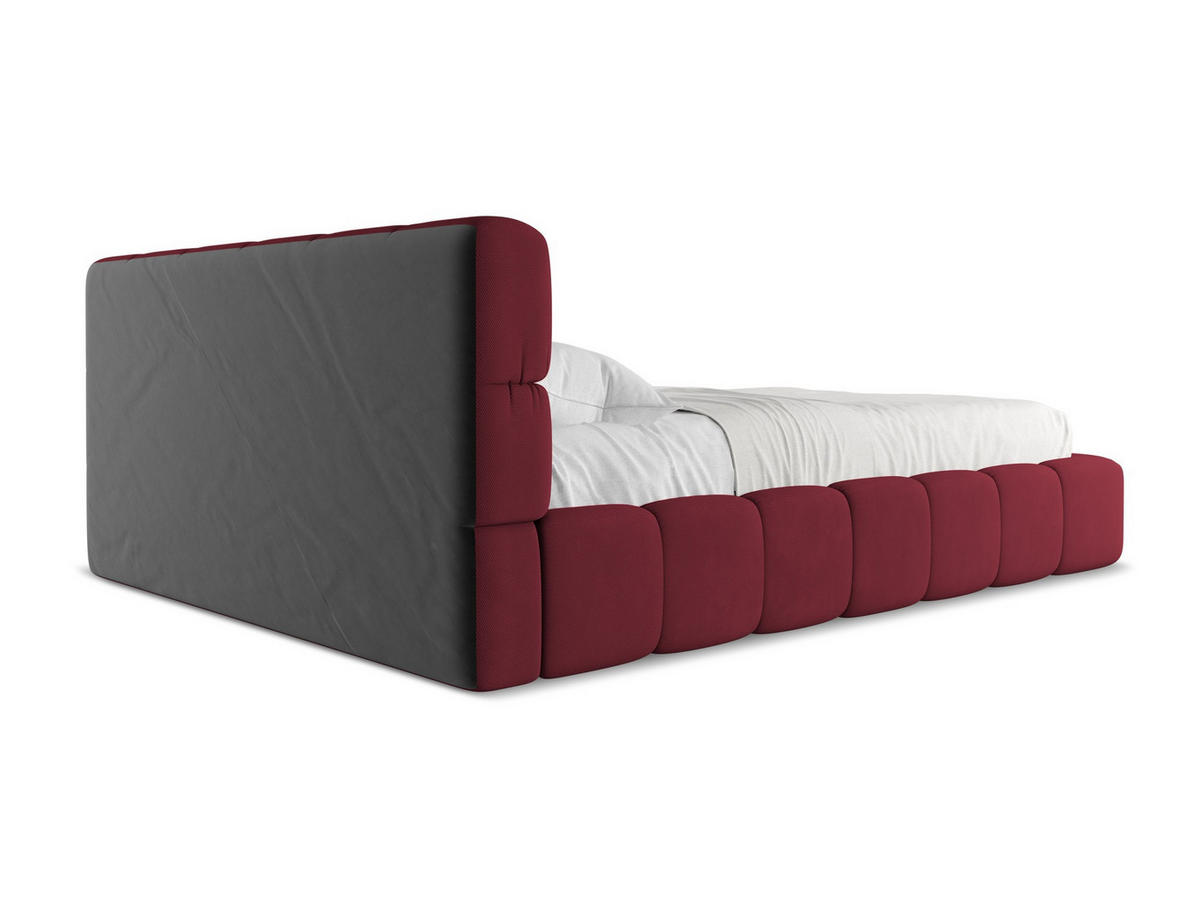 POLSTERBETT mit Bettkasten und Lattenrost 180x228 Rot - Rot/Weinrot, Kunststoff/Textil (160/200cm) - Makamii