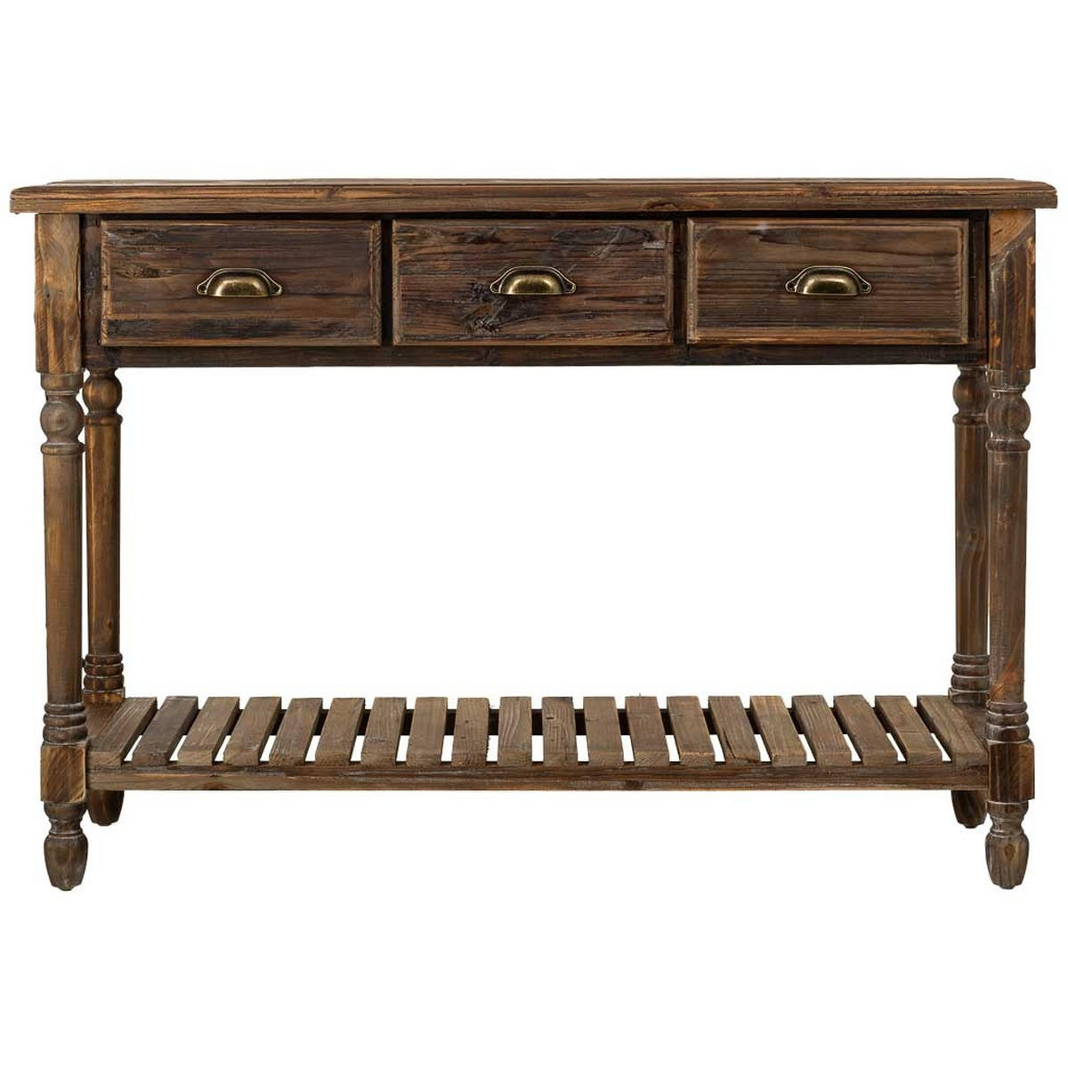 FLURTISCH aus holz mit 3 schubladen 120x38x81 cm - Braun, Holz (38/120/81cm) - Wanderlust