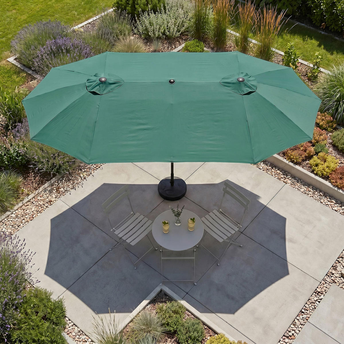 SONNENSCHRIM Grün 245/460 cm - Schwarz/Grün, Metall (460/270cm) - Akord