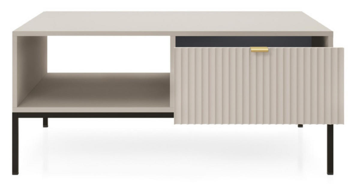 TISCH Kaschmir NEW Schwarze Beine - Ecru, Holzwerkstoff (104/104/46cm) - Sepro Meble