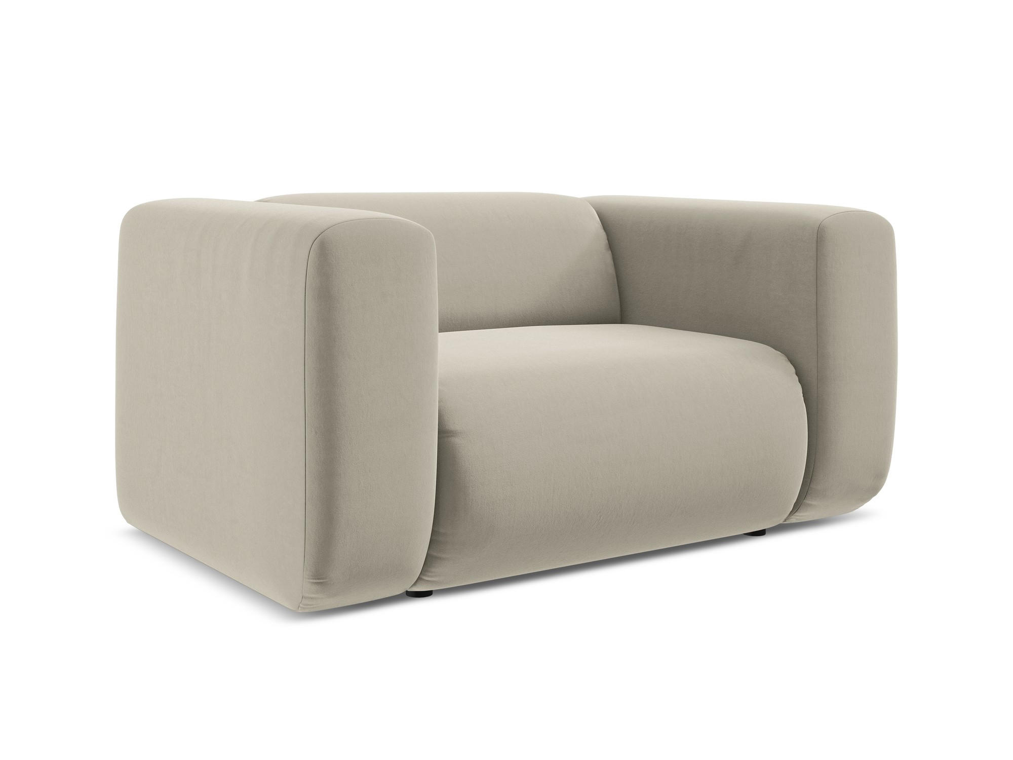 SESSEL Samt Stoff Creme - Perlmutt/Creme, Kunststoff/Textil (137/70/89cm) - Makamii