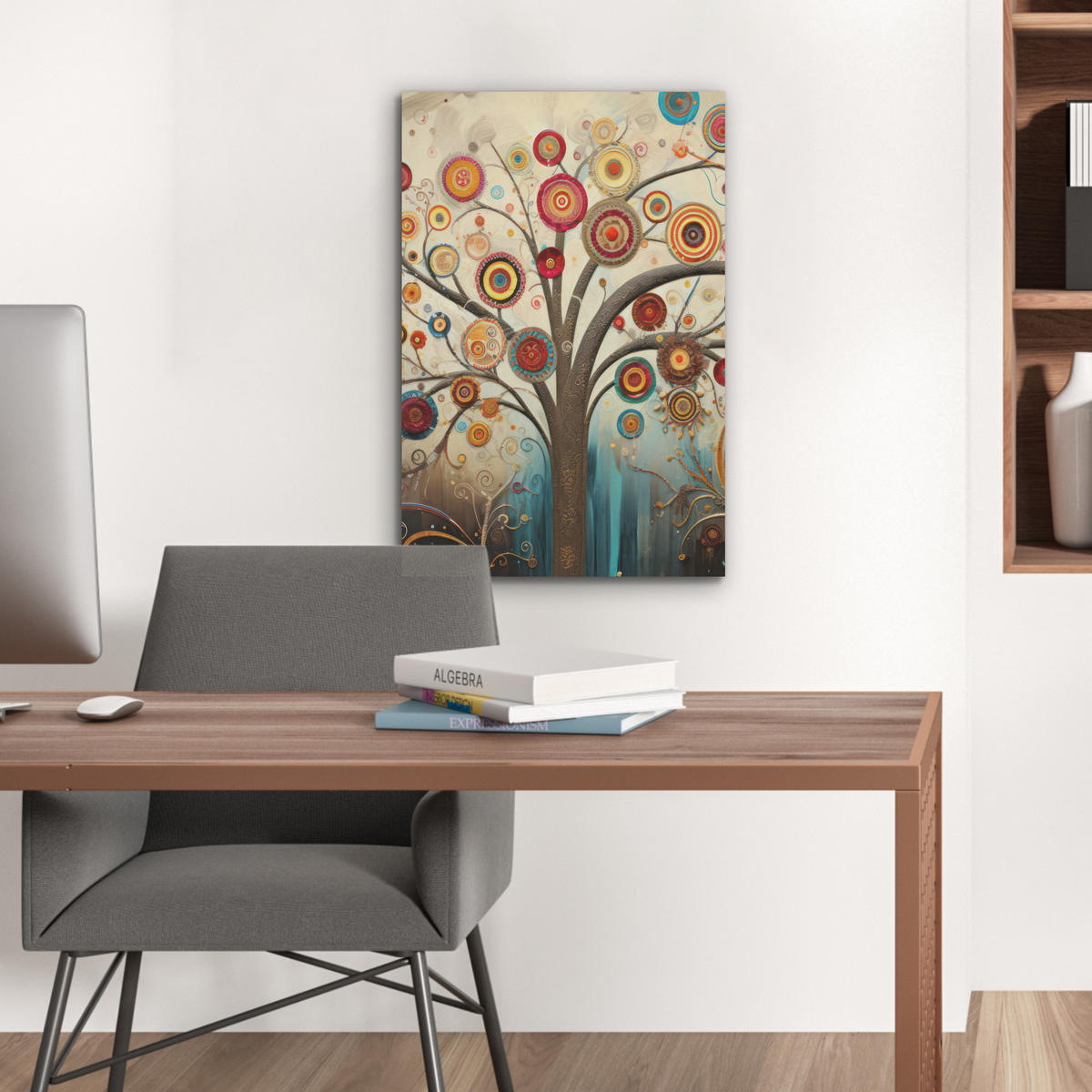 AKUSTICKÝ OBRAZ Strom - Strom života - Farba 50x70 cm - hnedá, plast (50/70/0.9cm) - MuchoWow