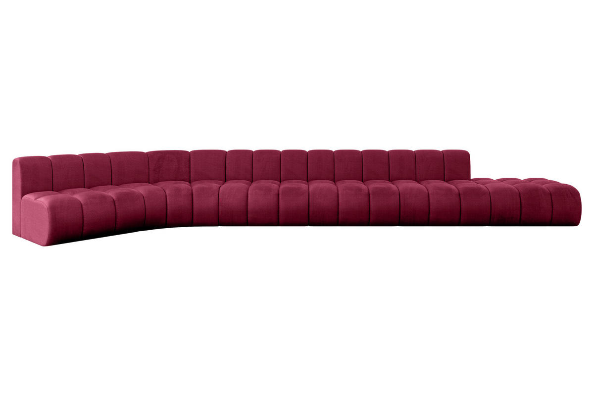 ECKSOFA modulares Sofa Brilo-L3 - 562x174x70 cm Bordeauxrot - Bordeaux, Holzwerkstoff/Textil (562/174cm) - ALTDECOR