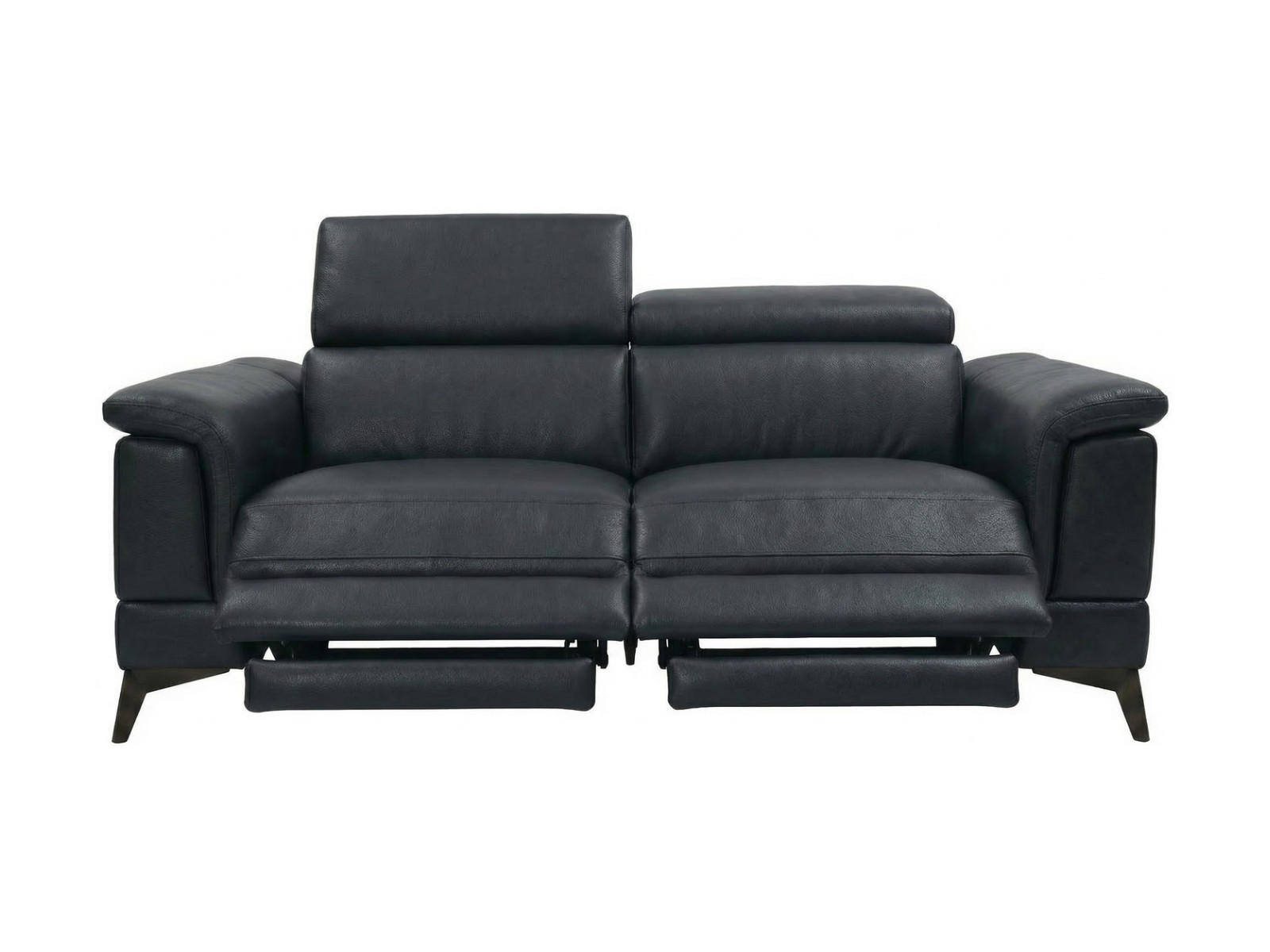 2-SITZER Sofa Planet Echtleder mit 2 x Relaxfunktion Schwarz - Schwarz, Leder/Metall (172/80/110cm)