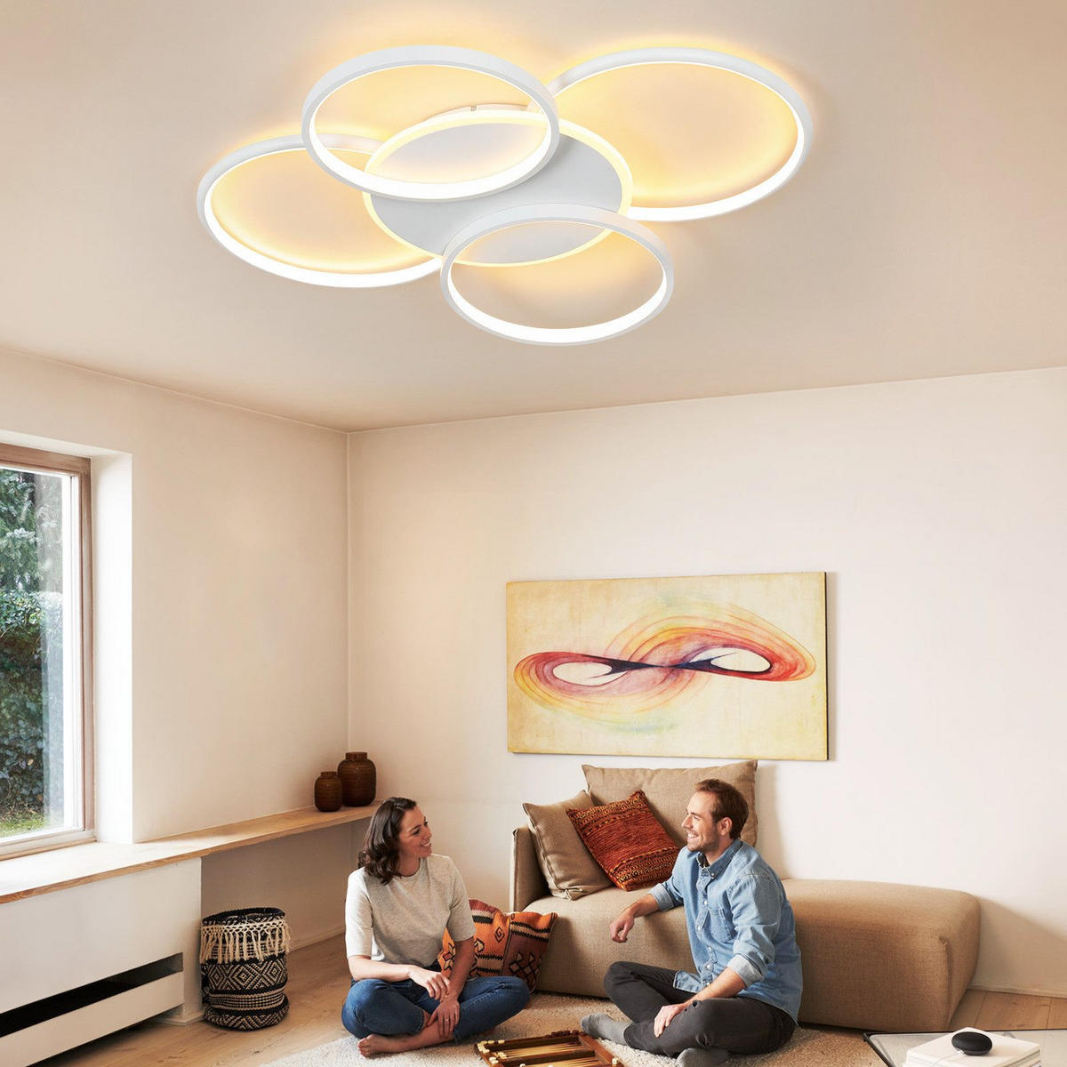 LED-DECKENLEUCHTE Rabenwacht 55.5/6/67 cm - Weiß, Kunststoff (67/55.5/6cm) - ZMH