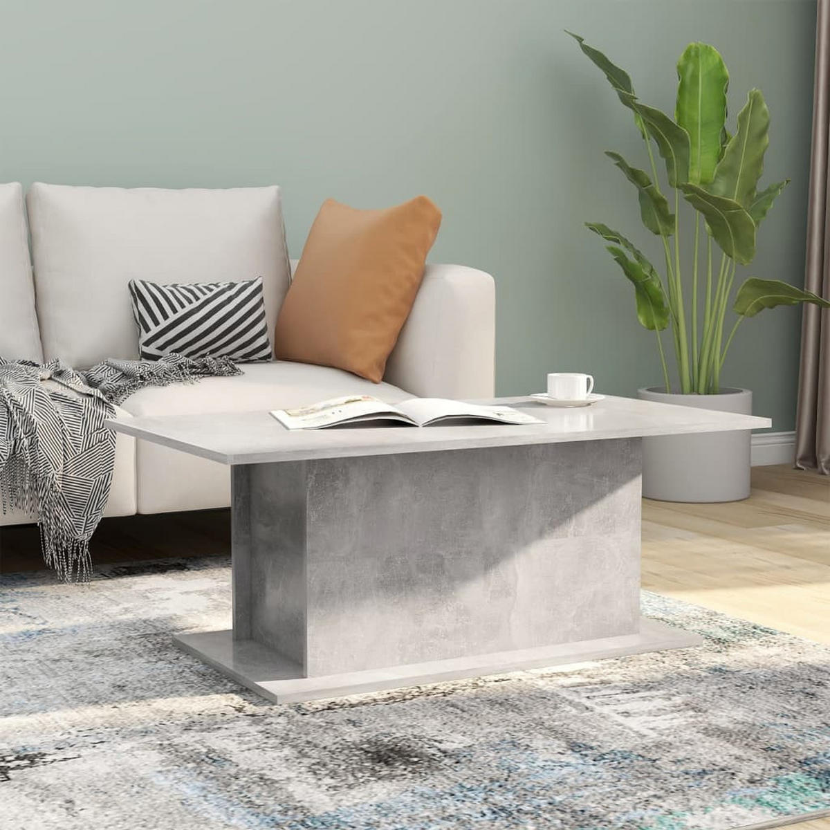 COUCHTISCH Betongrau 102x55,5x40 cm Holzwerkstoff - Grau, Holzwerkstoff (102/55.5/40cm) - furnicato