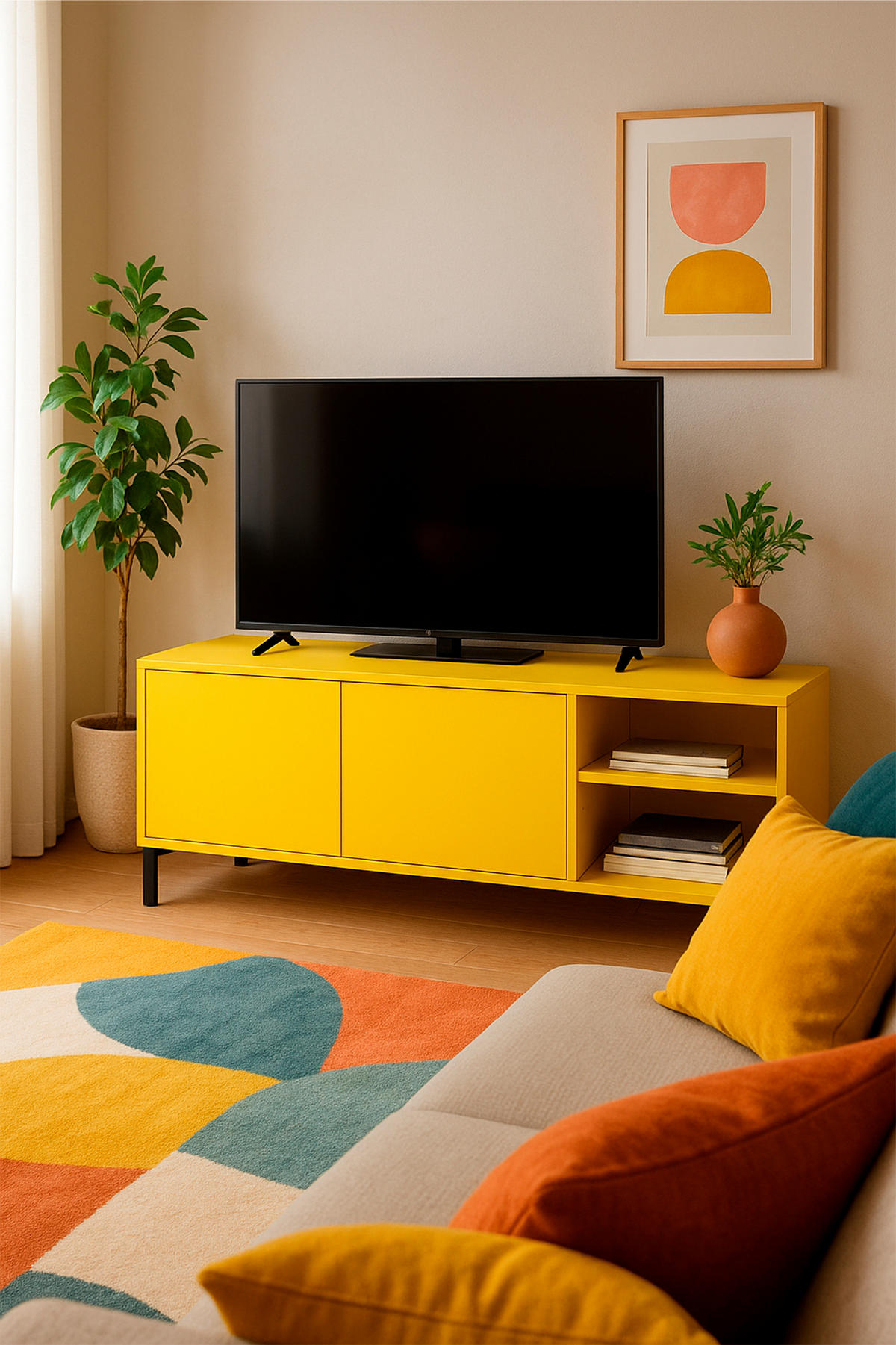 TV-MÖBEL 113 cm gelb MIRKO - Gelb, Holzwerkstoff (40/47/113cm) - RNT By Really Nice Things