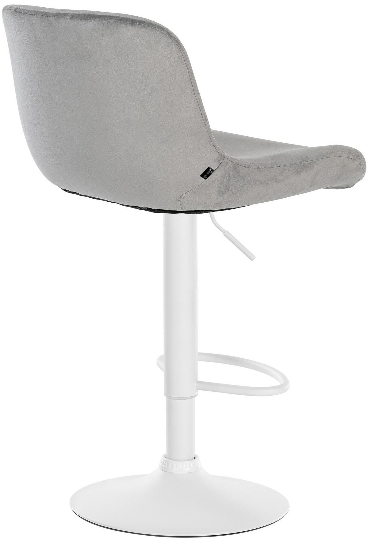 BARHOCKER 2er Set Samt Grau - Weiß/Grau, Textil/Metall (50/85/50cm) - CLP