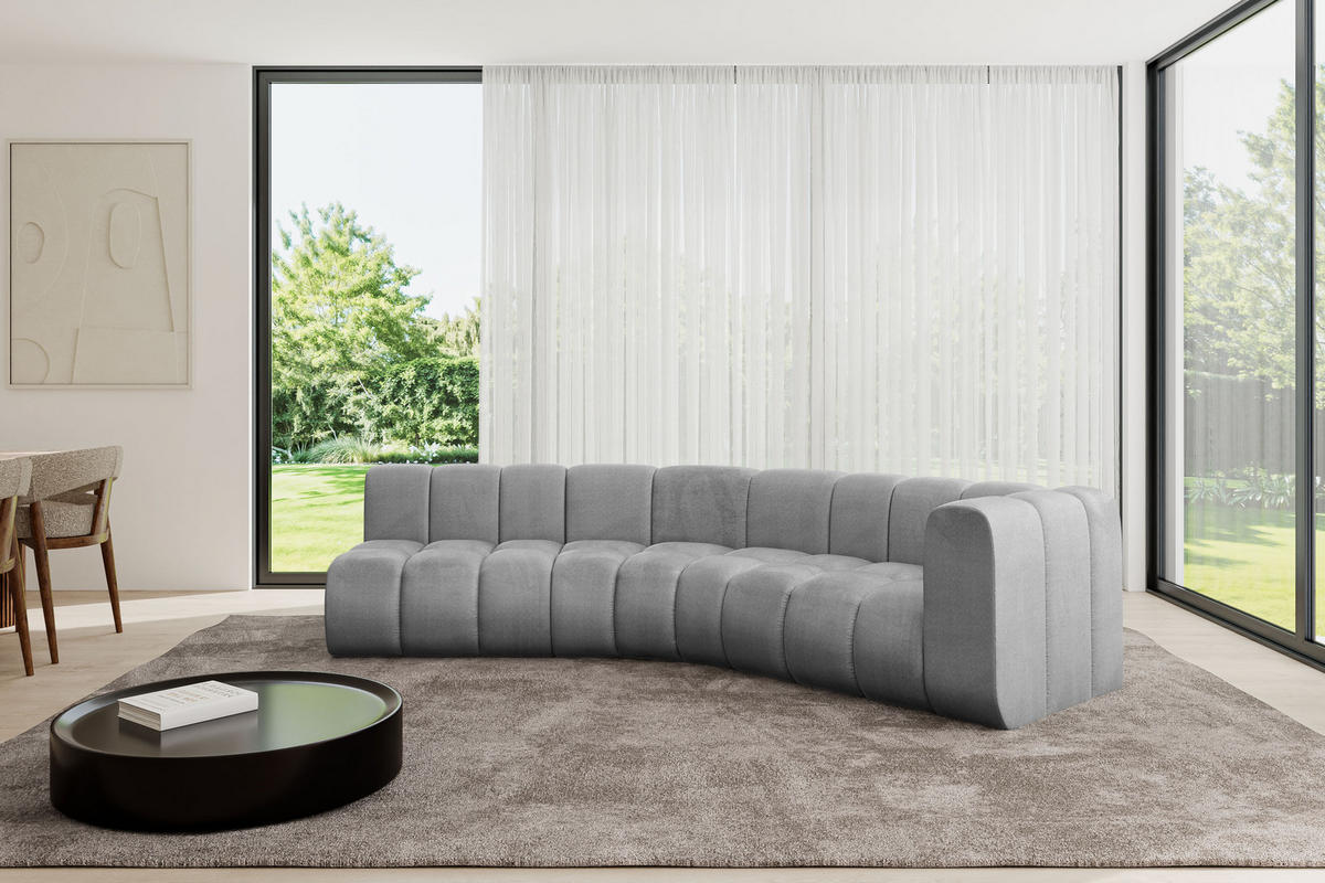 ECKSOFA modulares Sofa Karex-L1 - 308x194x70 cm Grau - Hellgrau, Holzwerkstoff/Textil (308/194cm) - ALTDECOR
