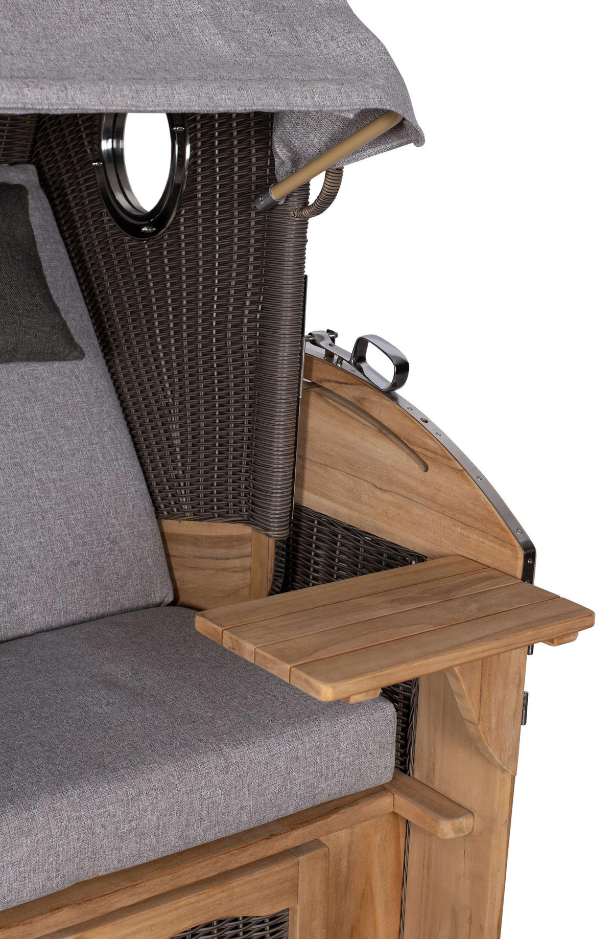 STRANDKORB XL Schillig Bullauge - Braun/Grau, Metall (142/170/95cm) - Mr. Deko