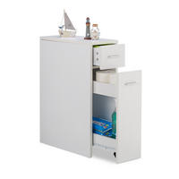 SKRIŇA do kúta - biela, kov/kompozitné drevo (20/61.5/45cm) - Relaxdays