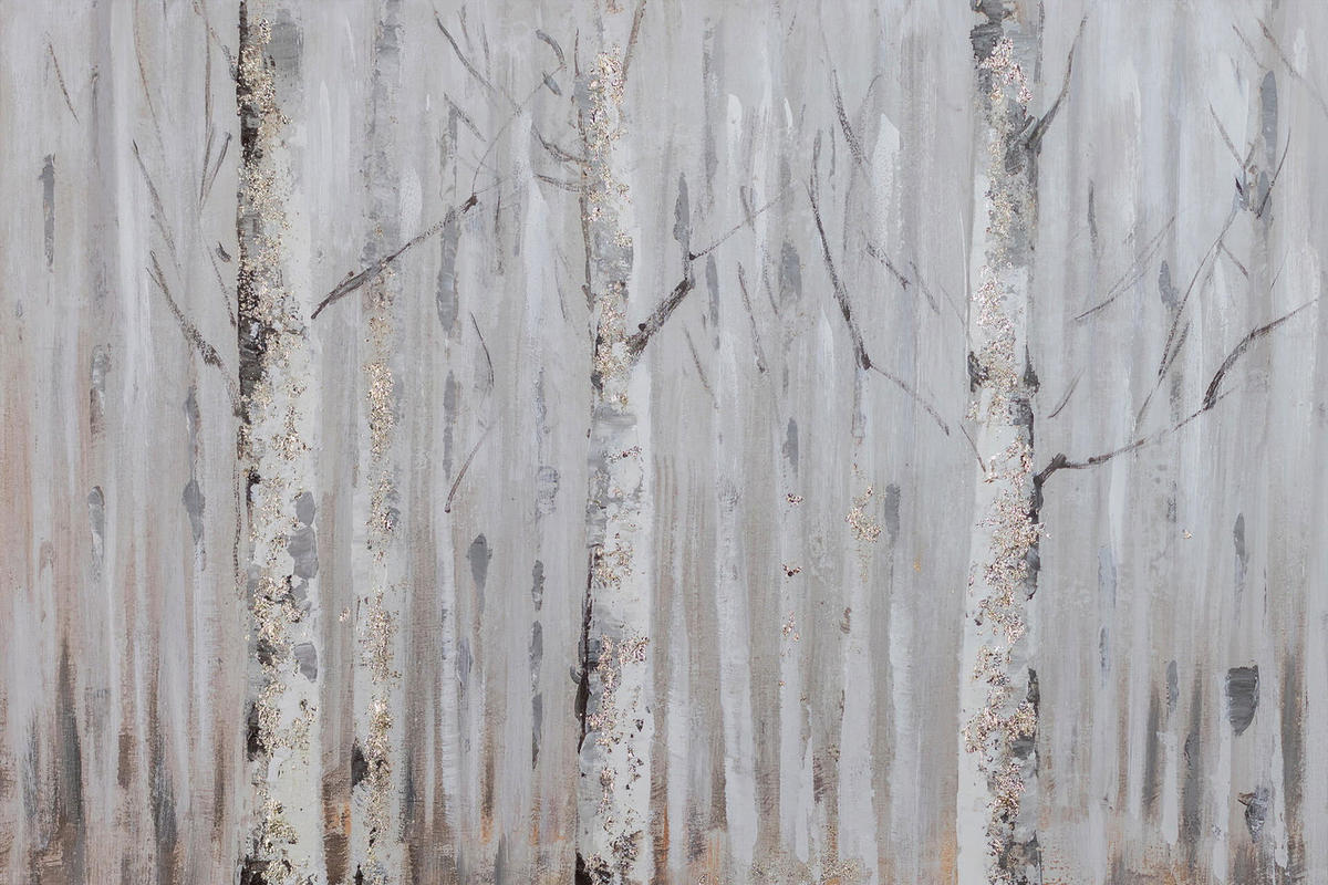 ACRYLBILD HANDGEMALT 120/80 cm - Weiß/Braun, Holz/Textil (1.8/80cm) - KUNSTLOFT