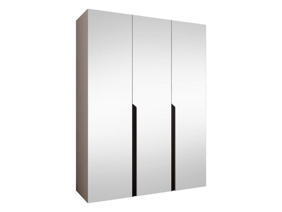 DREHTÜRENSCHRANK Mila III 150 - Kaschmir/Schwarz, Holzwerkstoff/Kunststoff (150/202/52cm) - MIRJAN24