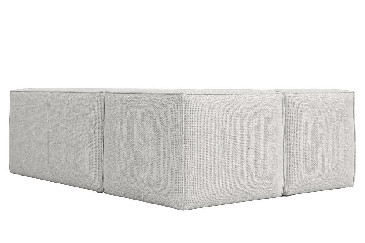 ROHOVÁ SEDAČKA modulární ve tvaru L, plyšová tkanina Pop, Ice, Pravá strana, LAZY L Mini - bílá, dřevo (253/173cm) - Kaiser Möbel