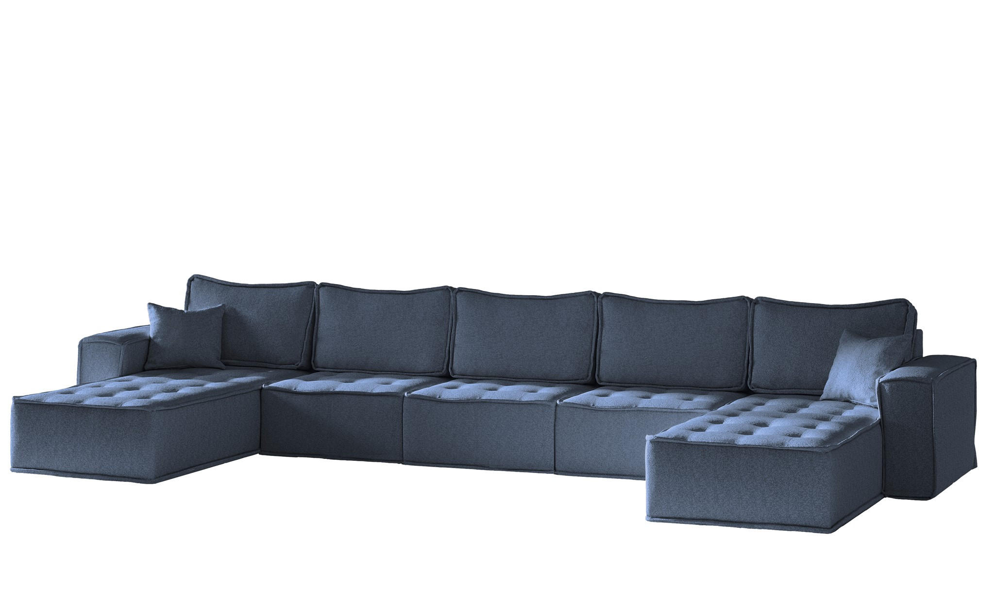 WOHNLANDSCHAFT Sande In Raven - Blau, Holzwerkstoff/Textil (452/85/192cm) - Fun Möbel