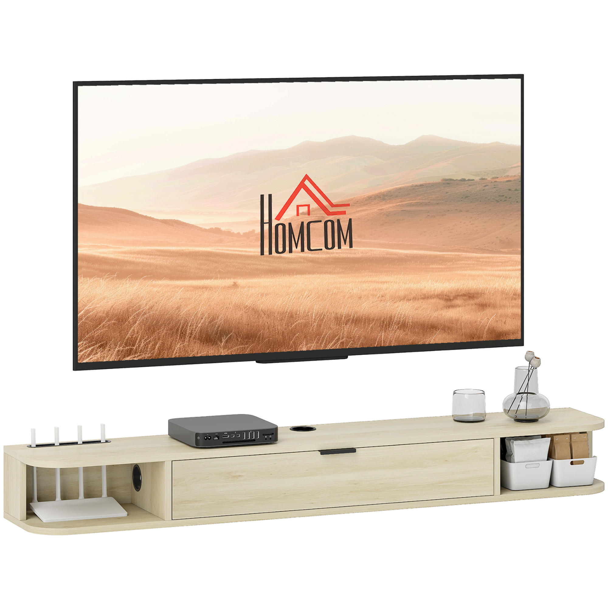 TV-MÖBEL Braun 1 Stück - Braun, Holzwerkstoff (140/16/24cm) - GiPP