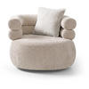 SESSEL Nano, Drehsessel mit runder Form, Beige - Beige, Textil (95/75/95cm) - Beautysofa