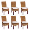 ESSZIMMERSTUHL 6er-Set Korbstuhl Stuhl Malibu Bananengeflecht 96x46x41cm Sitzhöhe 46cm hell mit Kissen - Hellbraun, Kunststoff (46/96/41cm) - CHEFGASTRO