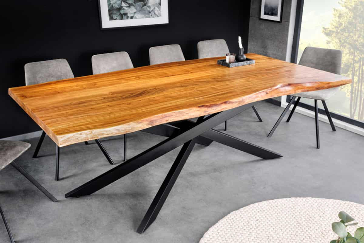 ESSTISCH MAMMUT Akazie 200cm - Schwarz/Braun, Holz/Metall (96/200/81cm) - riess-ambiente
