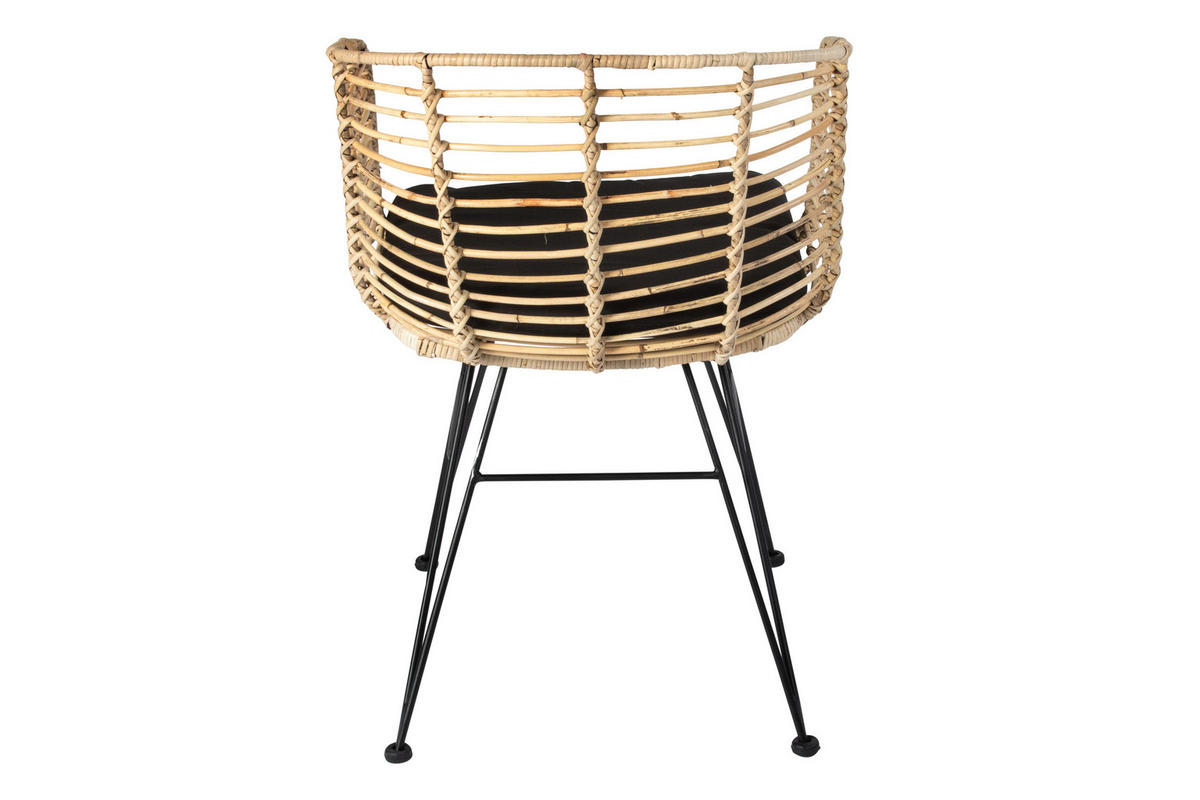 ESSZIMMERSTUHL NAIROBI - Beige/Schwarz, Naturmaterialien/Metall (45/77/45cm) - SAM
