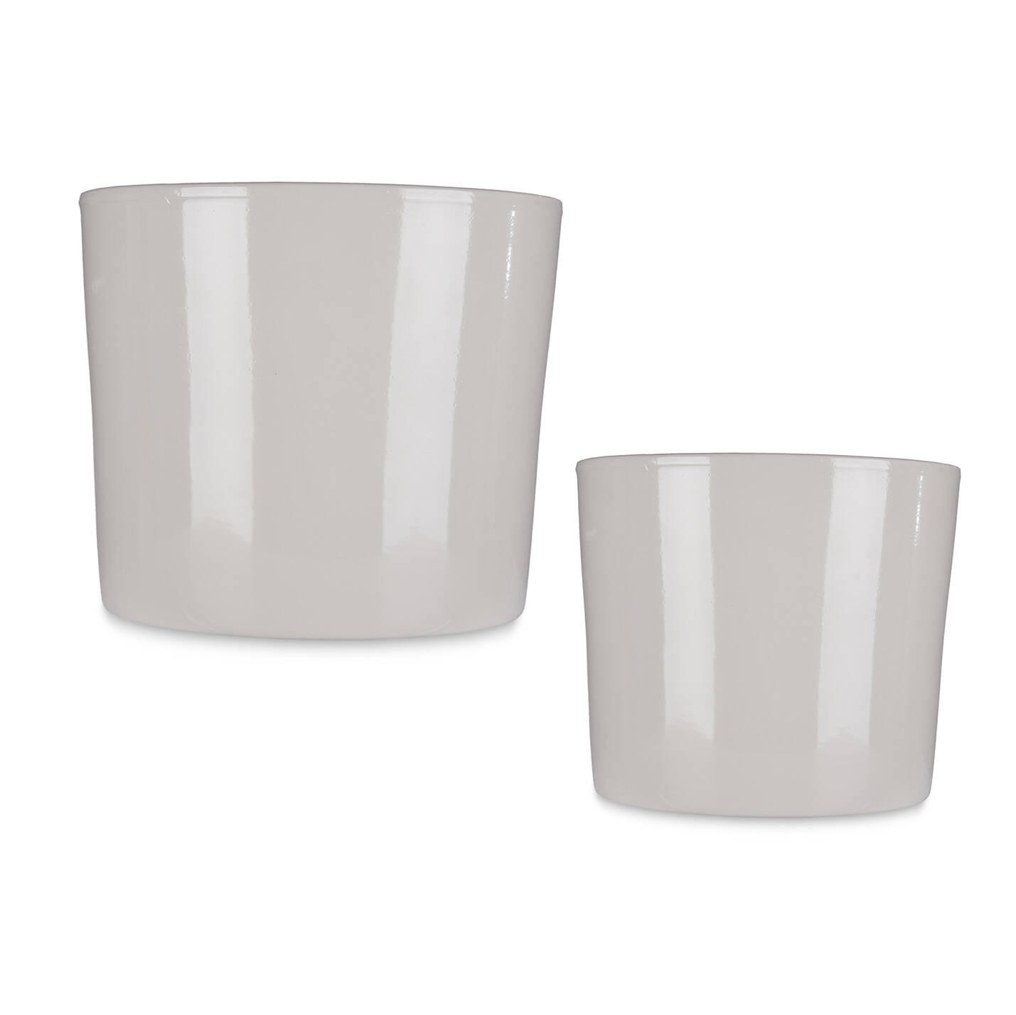 BLUMENTÖPFE Minimal 22/27 cm, 2er-Set - Grau, Keramik (27/23cm)