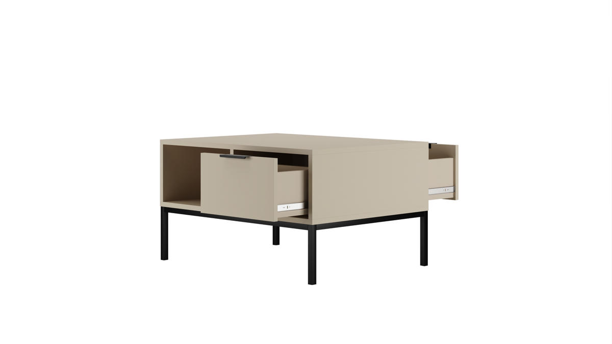 COUCHTISCH Austin_80 60/45/80 - Kaschmir/Schwarz, Holzwerkstoff (80/60/45cm) - RAUMHIRSCH FURNITURE