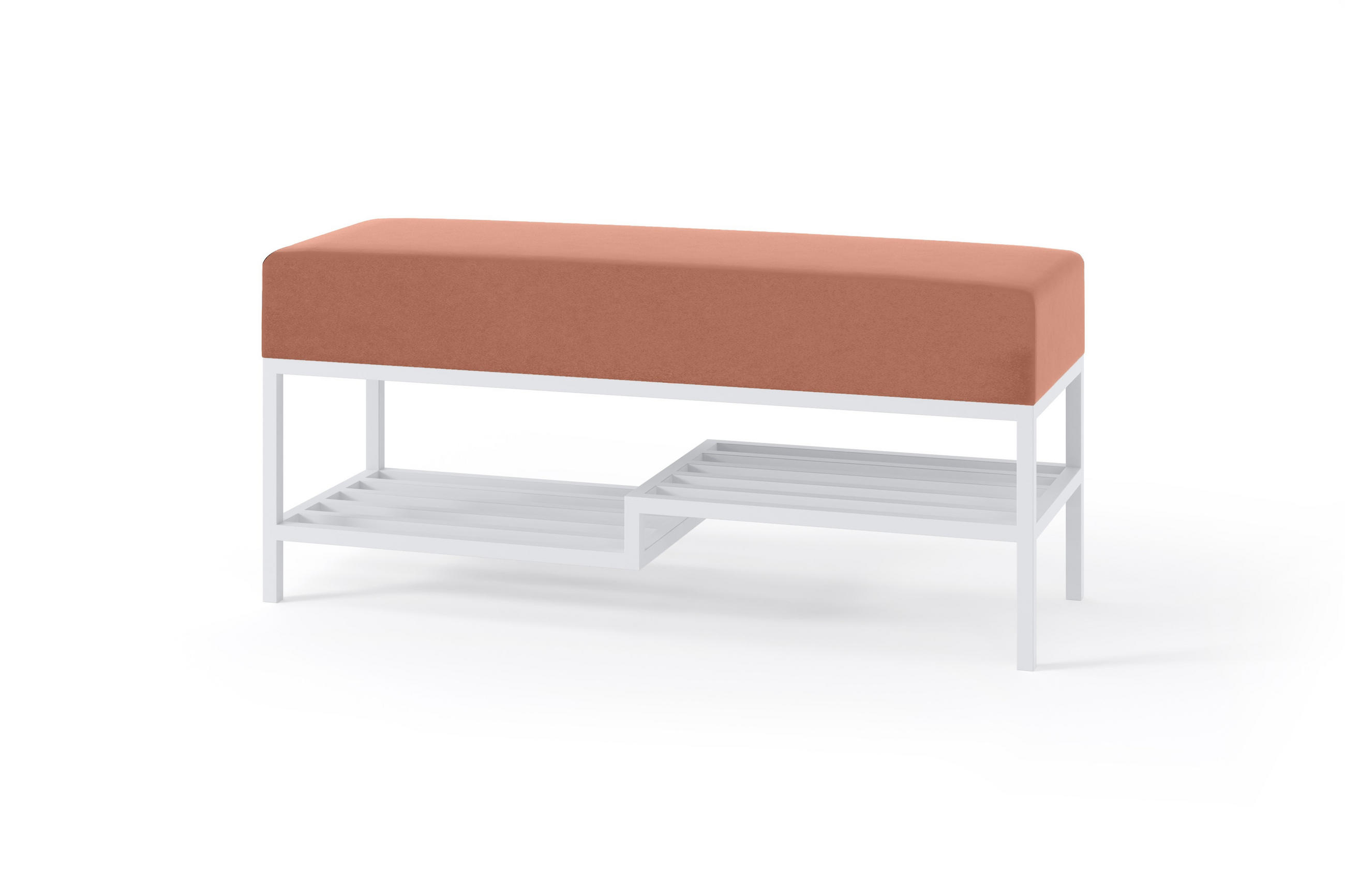 Bettso Polsterbank Rosa, Weiß 100x45x35 cm