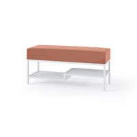 POLSTERBANK MELLO 100 Rosa, Weißes Metallgestell - Rosa/Weiß, Textil/Metall (100/45/35cm) - Bettso