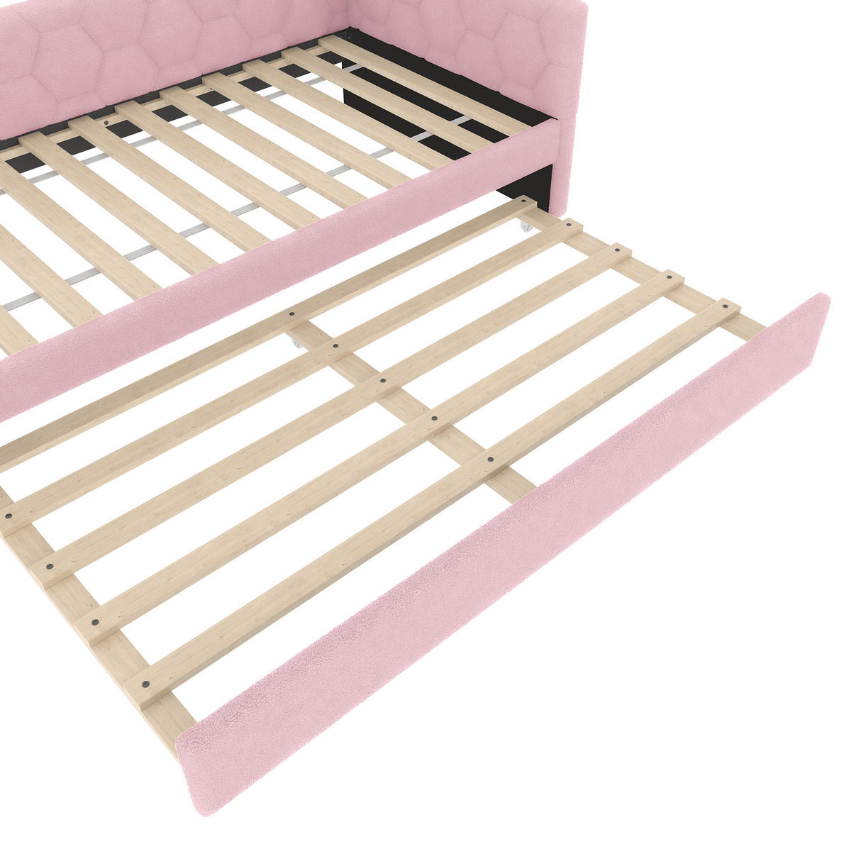 TAGESBETT 90x200cm Rosa Mit USB-C & Nachttischlampe - Pink, Textil - FLIEKS