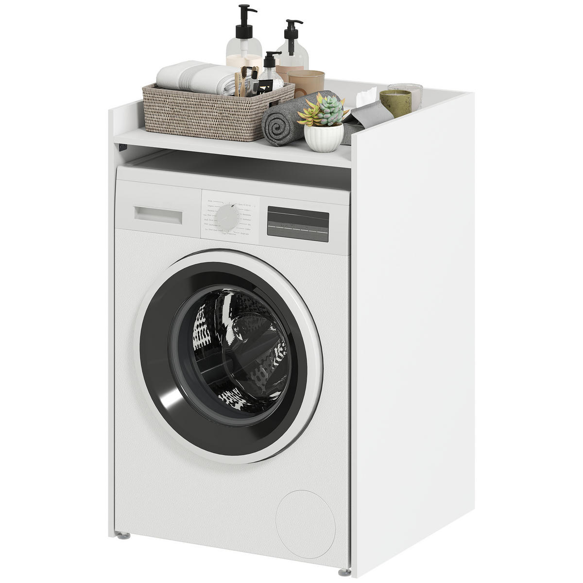 BADEZIMMERSCHRANK DE-08515 mit Waschmaschinenfach Weiß - Weiß, Holzwerkstoff (60/97.5/64cm) - ComfortXL