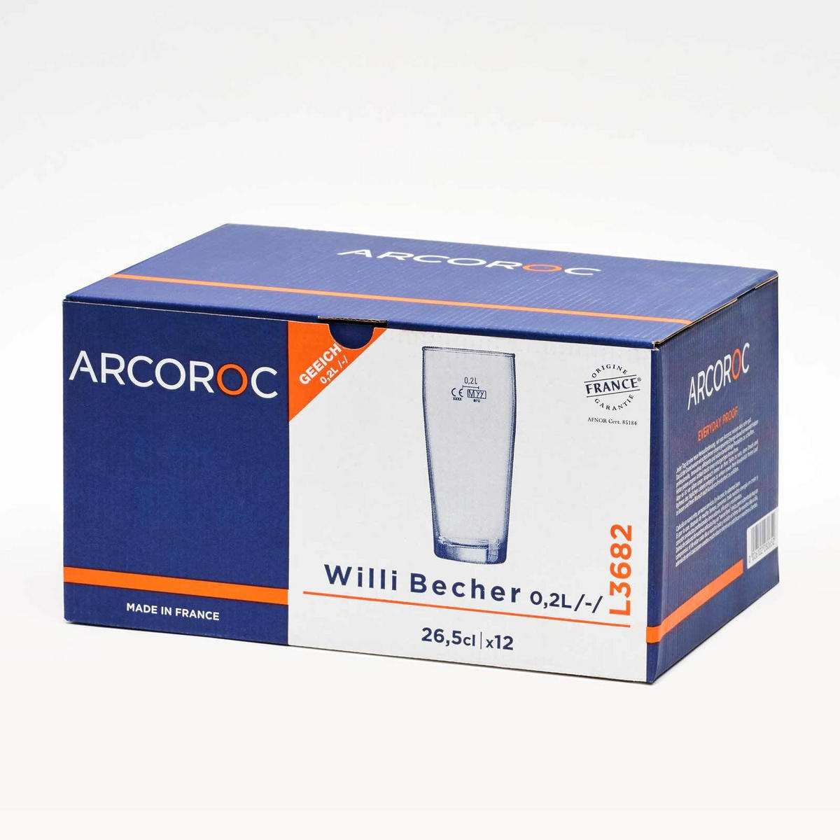WILLI BECHER GEEICHT Willi transparent 0,2 l 12er Set - Transparent, Glas (0.2L) - Arcoroc