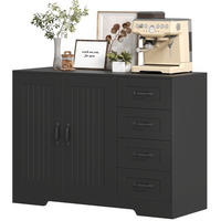 SIDEBOARD 105/40/76 cm schwarz aus Holzwerkstoff mit 4 Schubladen - Schwarz, Holz (105/76/40cm) - OKWISH